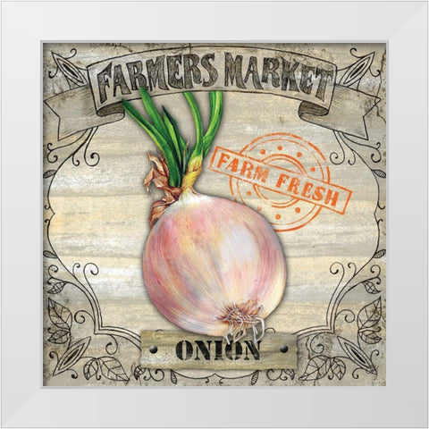 Farmers Market I White Modern Wood Framed Art Print by K, Onna