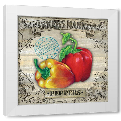 Farmers Market III White Modern Wood Framed Art Print by K, Onna