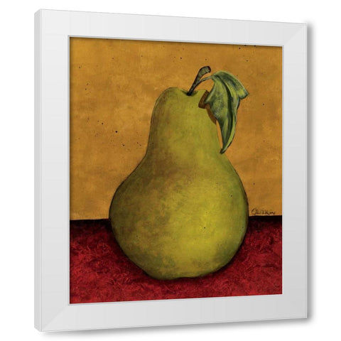 Pear White Modern Wood Framed Art Print by Kime, John