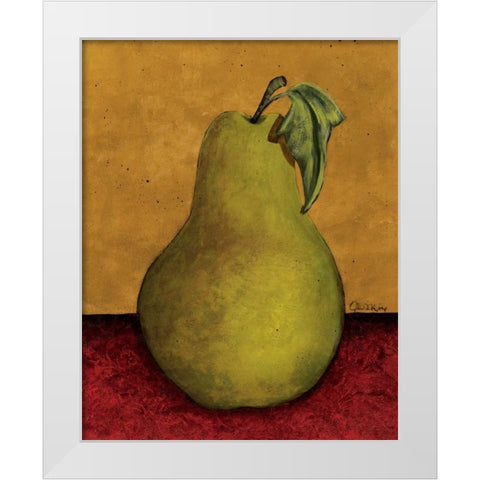 Pear White Modern Wood Framed Art Print by Kime, John