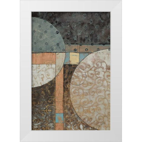 Geo Round Squared II White Modern Wood Framed Art Print by Kime, John