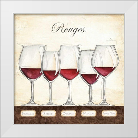 Les Vins Rouges White Modern Wood Framed Art Print by Laliberte, Andrea