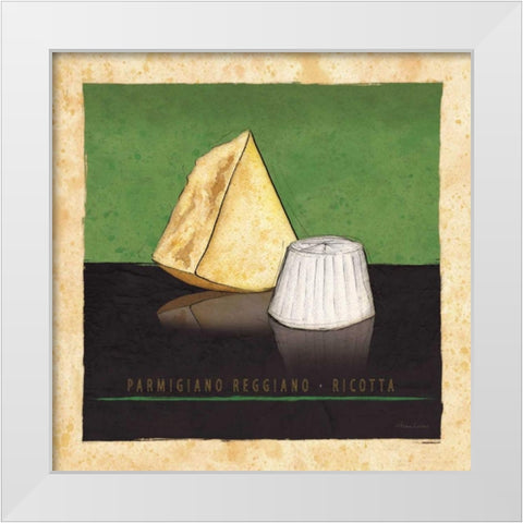 Cheeses I White Modern Wood Framed Art Print by Laliberte, Andrea