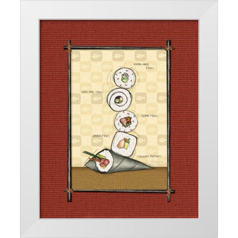 Sushi II White Modern Wood Framed Art Print by Laliberte, Andrea
