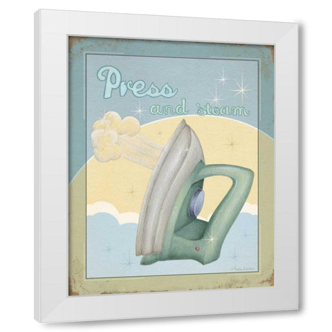 Press White Modern Wood Framed Art Print by Laliberte, Andrea
