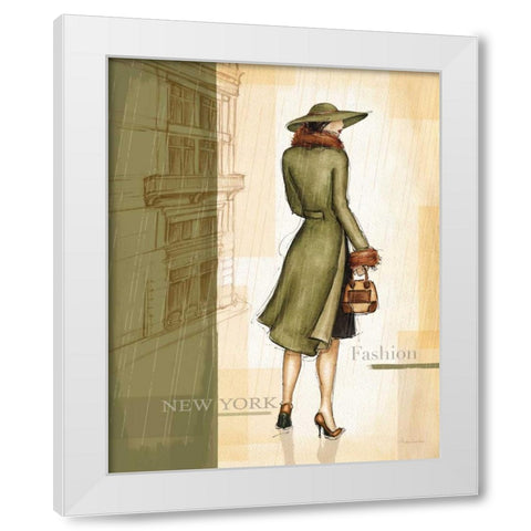 Rain New York White Modern Wood Framed Art Print by Laliberte, Andrea