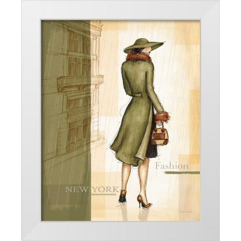 Rain New York White Modern Wood Framed Art Print by Laliberte, Andrea