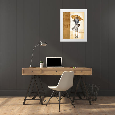 Rain Milano White Modern Wood Framed Art Print by Laliberte, Andrea