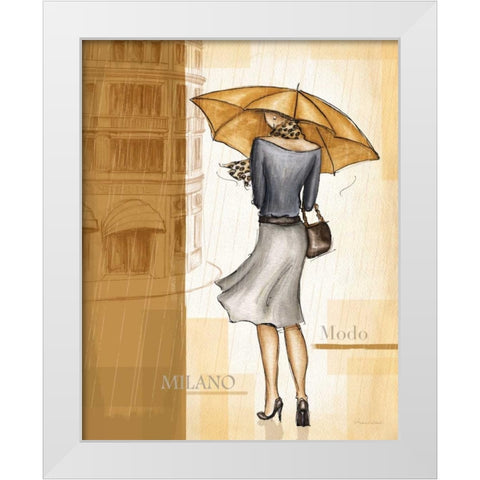 Rain Milano White Modern Wood Framed Art Print by Laliberte, Andrea