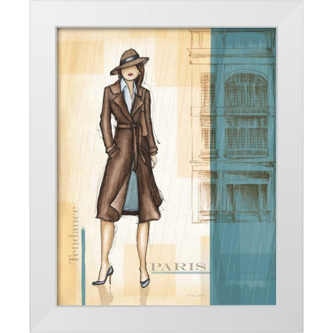 Rain Paris White Modern Wood Framed Art Print by Laliberte, Andrea