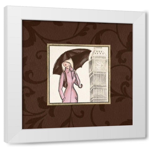 London in Pink White Modern Wood Framed Art Print by Laliberte, Andrea