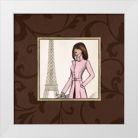 Paris in Pink White Modern Wood Framed Art Print by Laliberte, Andrea