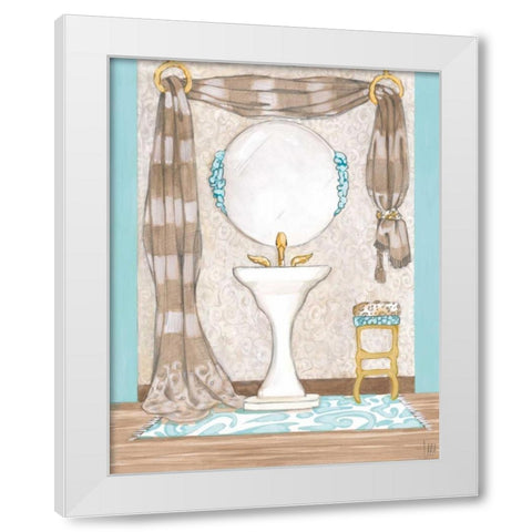 Bathroom Elegance II White Modern Wood Framed Art Print by Laurencon