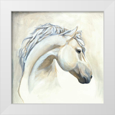 Horse I White Modern Wood Framed Art Print by Laurencon