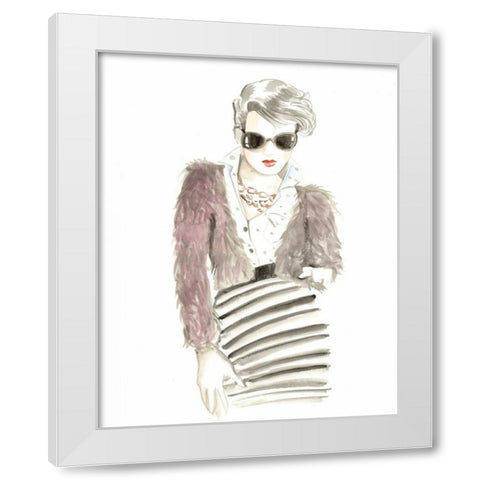 Runway Fashion I White Modern Wood Framed Art Print by Laurencon