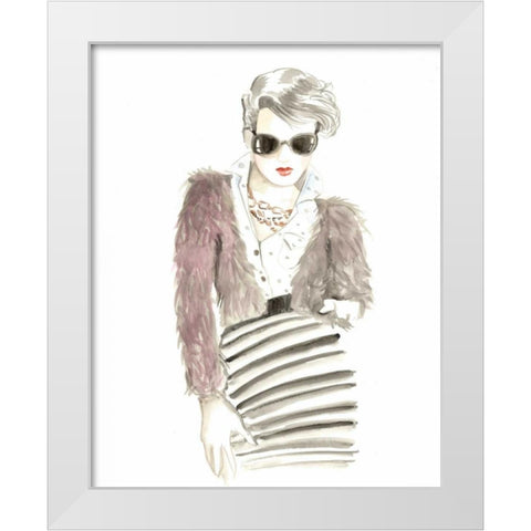 Runway Fashion I White Modern Wood Framed Art Print by Laurencon