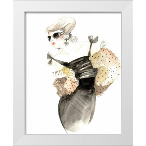 Runway Fashion III White Modern Wood Framed Art Print by Laurencon