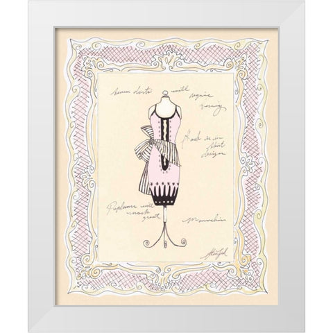 Dress Form IV White Modern Wood Framed Art Print by Leal, Steve