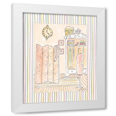 Powder Room II White Modern Wood Framed Art Print by Leal, Steve