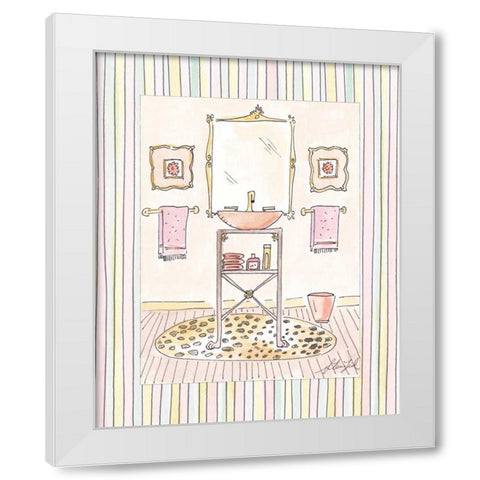 Powder Room III White Modern Wood Framed Art Print by Leal, Steve