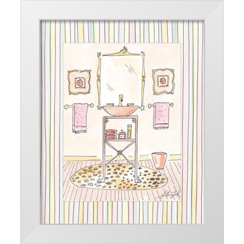 Powder Room III White Modern Wood Framed Art Print by Leal, Steve