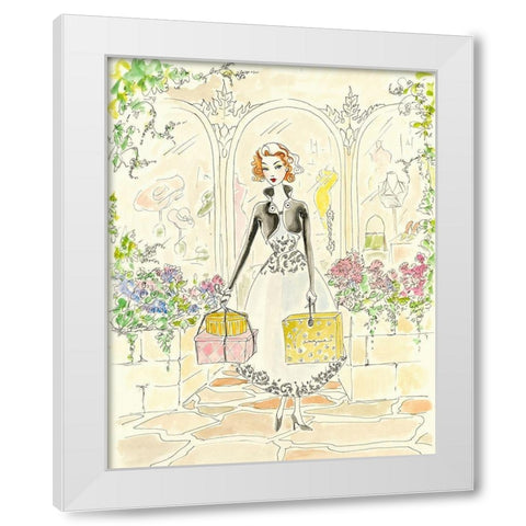 Boutique Shopping I White Modern Wood Framed Art Print by Leal, Steve