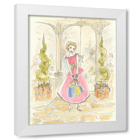 Boutique Shopping II White Modern Wood Framed Art Print by Leal, Steve