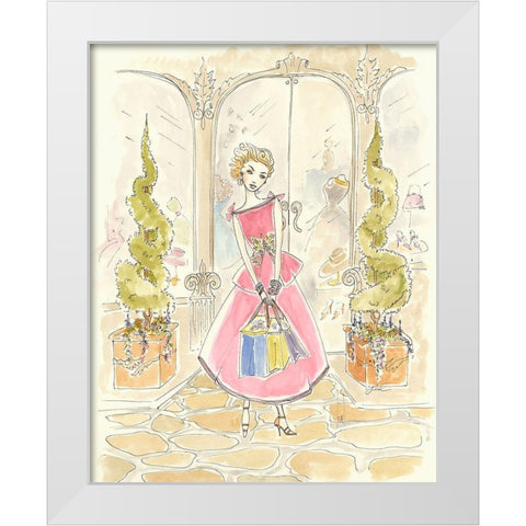 Boutique Shopping II White Modern Wood Framed Art Print by Leal, Steve
