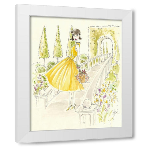 Garden Picnic White Modern Wood Framed Art Print by Leal, Steve