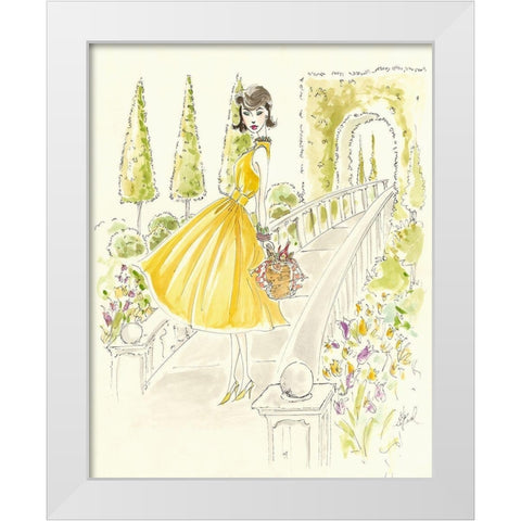 Garden Picnic White Modern Wood Framed Art Print by Leal, Steve