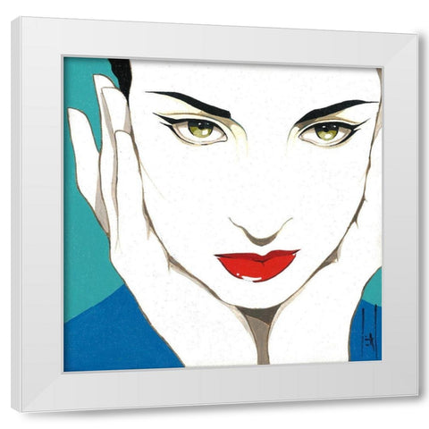 Cleo White Modern Wood Framed Art Print by Leal, Steve