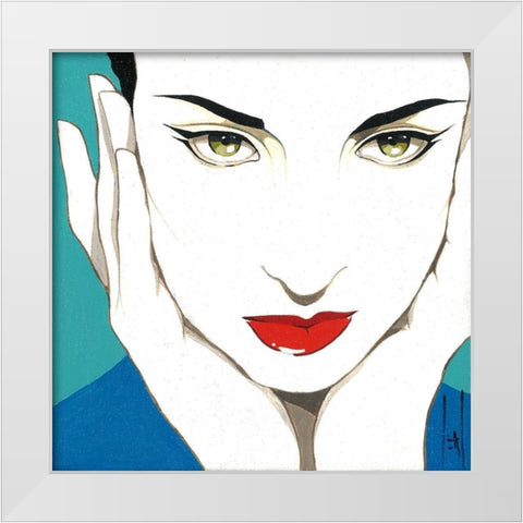 Cleo White Modern Wood Framed Art Print by Leal, Steve