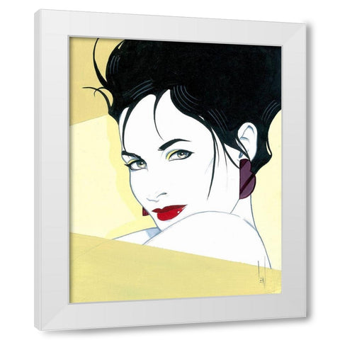 Carmen White Modern Wood Framed Art Print by Leal, Steve