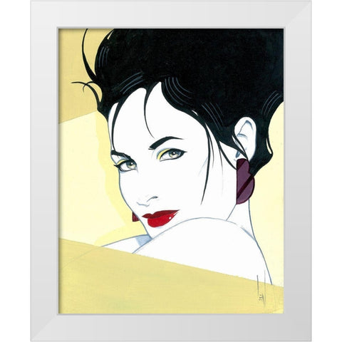 Carmen White Modern Wood Framed Art Print by Leal, Steve