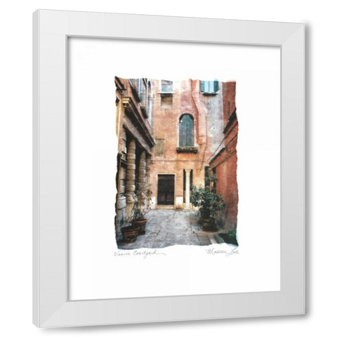 Venice Courtyard White Modern Wood Framed Art Print by Love, Maureen