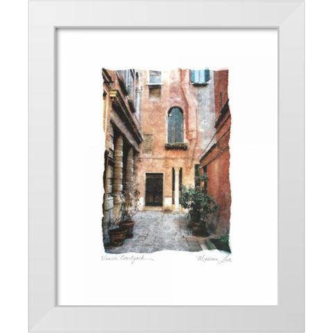 Venice Courtyard White Modern Wood Framed Art Print by Love, Maureen