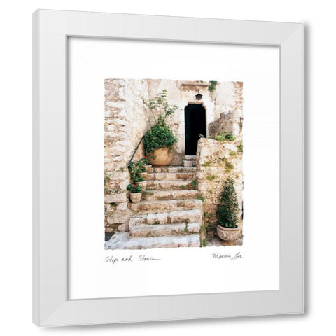 Steps n Stones White Modern Wood Framed Art Print by Love, Maureen