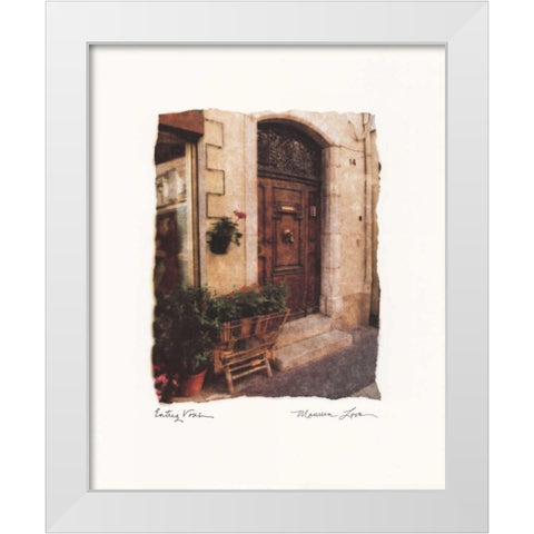 Entrez Vous White Modern Wood Framed Art Print by Love, Maureen