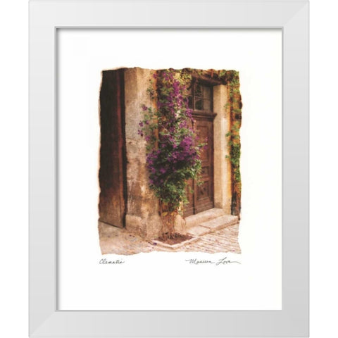 Clematis White Modern Wood Framed Art Print by Love, Maureen