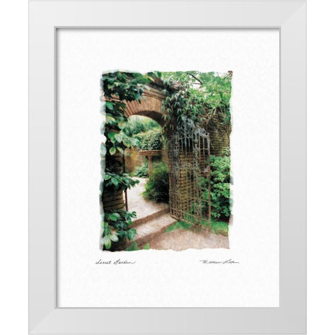 Secret Garden White Modern Wood Framed Art Print by Love, Maureen