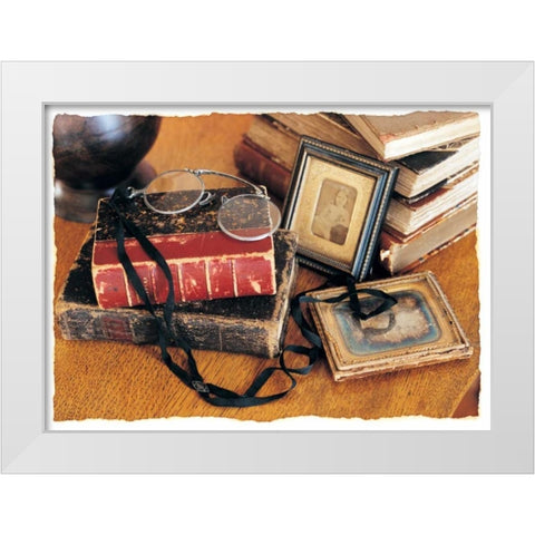 A Chapter in Time White Modern Wood Framed Art Print by Love, Maureen