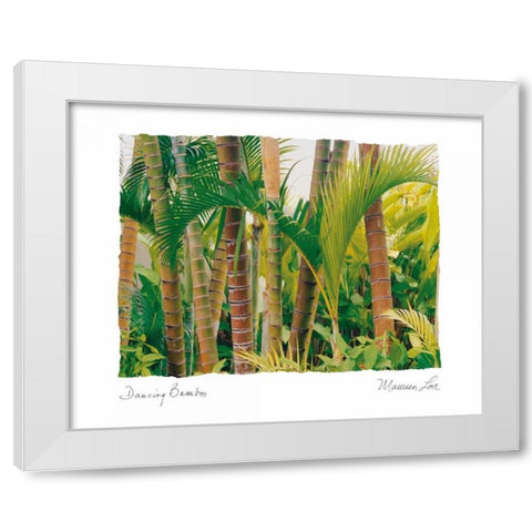Dancing Bamboo White Modern Wood Framed Art Print by Love, Maureen