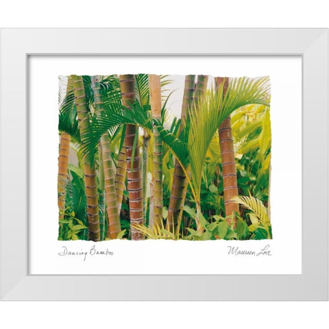 Dancing Bamboo White Modern Wood Framed Art Print by Love, Maureen