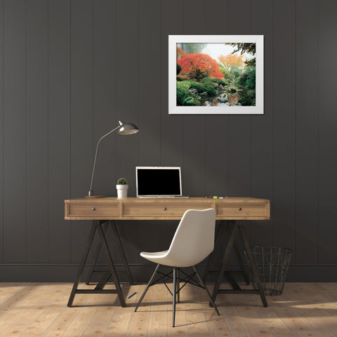 Japanese Garden I White Modern Wood Framed Art Print by Love, Maureen