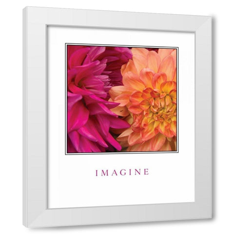 Imagine Flowers White Modern Wood Framed Art Print by Love, Maureen