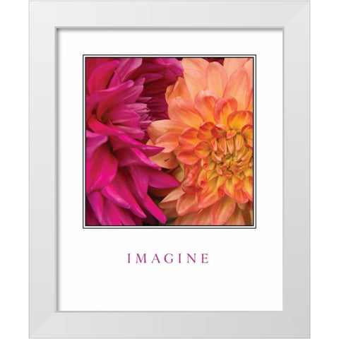 Imagine Flowers White Modern Wood Framed Art Print by Love, Maureen