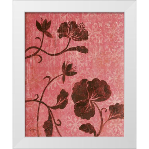 La Vie en Rose I White Modern Wood Framed Art Print by Linza, Loretta