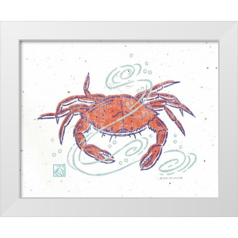 Rustic Crab White Modern Wood Framed Art Print by McCollum, Sudi