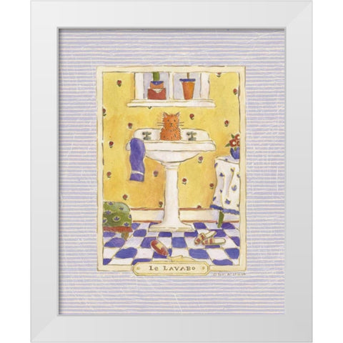 Kitty Lavabo White Modern Wood Framed Art Print by McCollum, Sudi