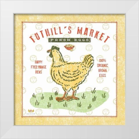 Tuthill Chicken White Modern Wood Framed Art Print by McCollum, Sudi